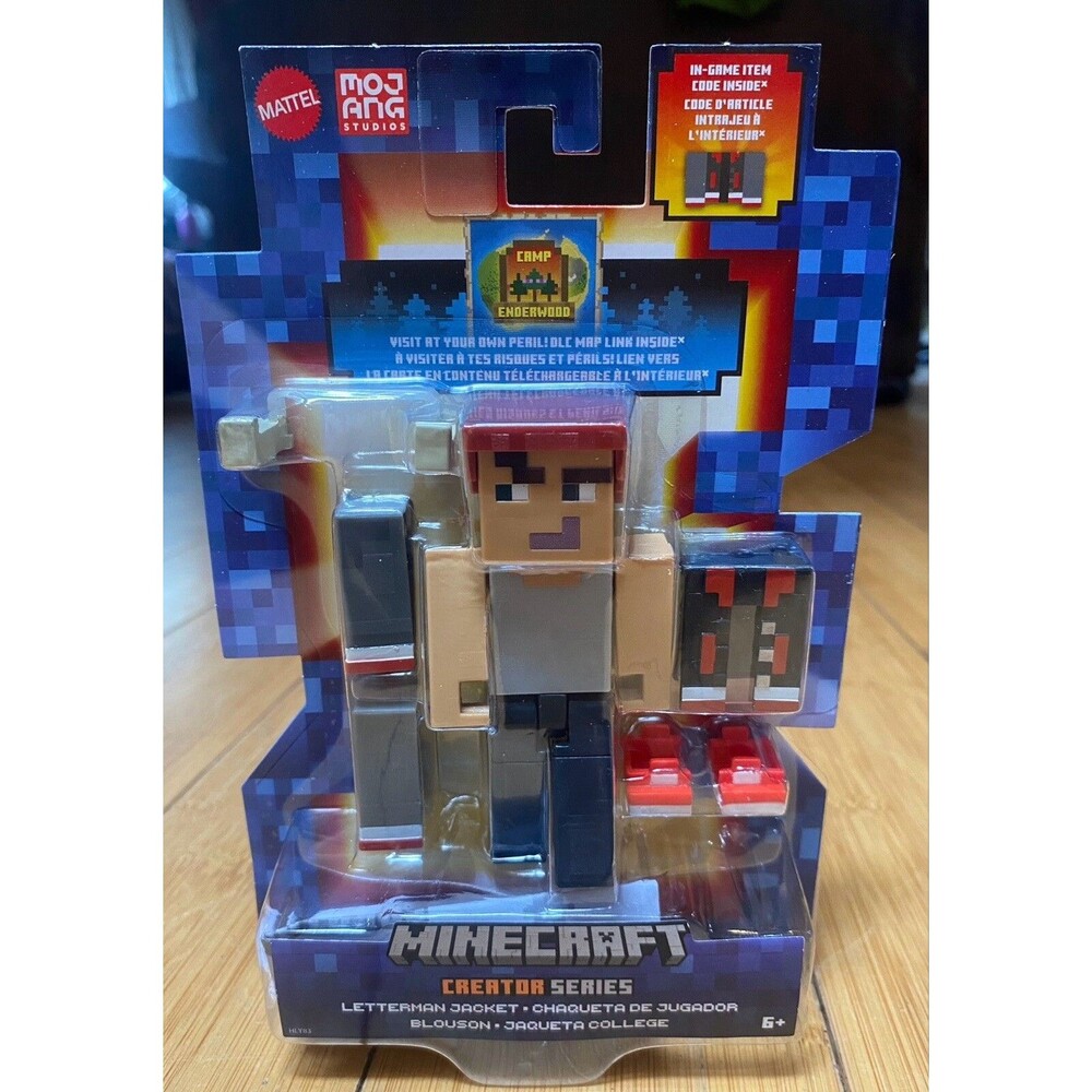 Minecraft Creator Series Letterman Jacket Figure With Code Inside - New